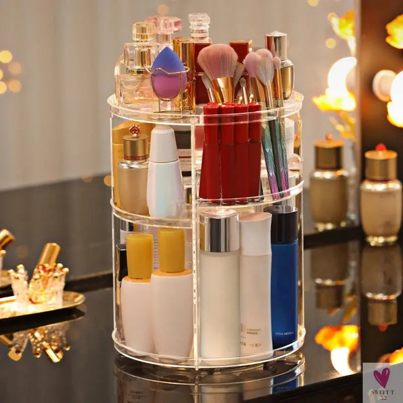 360 Rotating Makeup Organizer - Multi-Function Detachable Dressing Table Makeup Storage Rack, Large Capacity SWEET T 52
