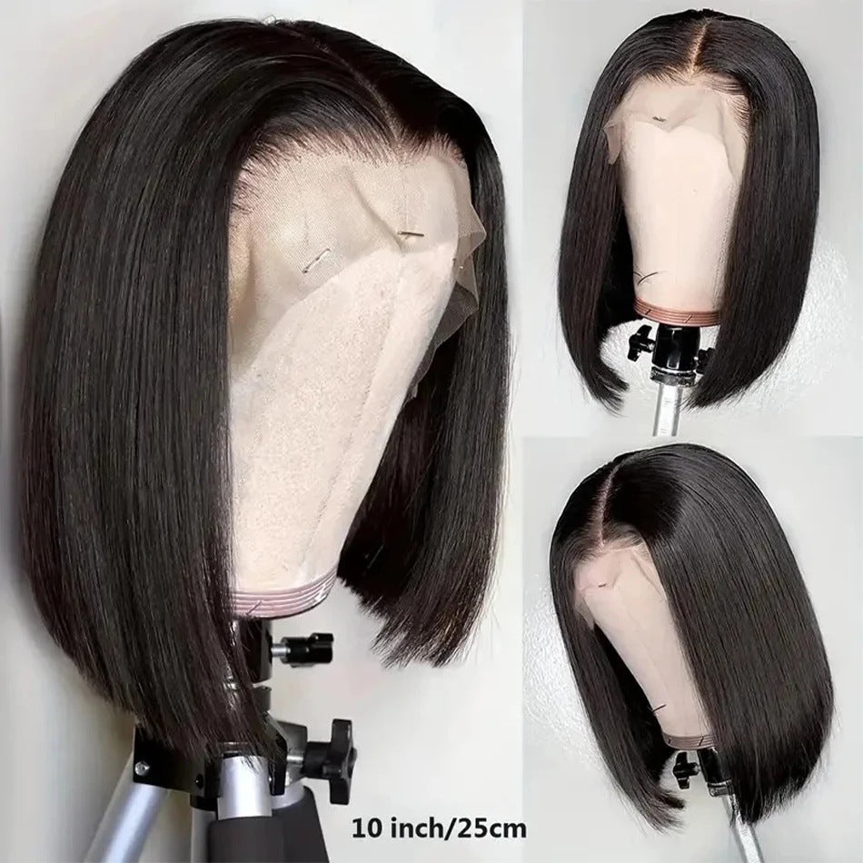 13x4 Straight Bob Brazilian Human Hair Wig for Women, 200% Density