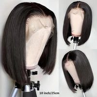 13x4 Straight Bob Brazilian Human Hair Wig for Women, 200% Density