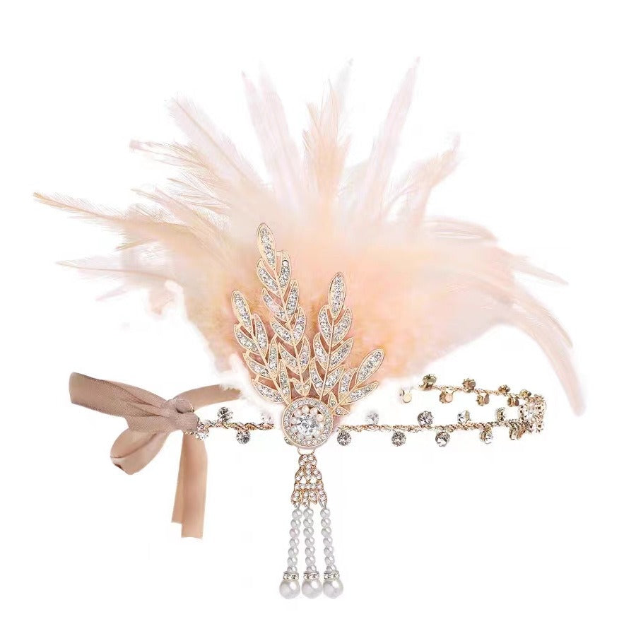Vintage Feather Flapper/Masquerade Headband for Women