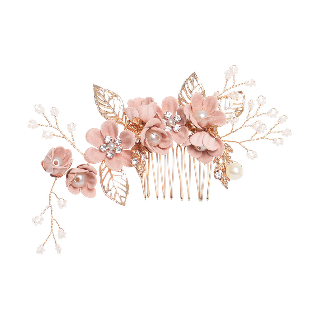 Coiled Hair Flower Styling Comb/Pins, Flower Hairpins/Hair Combs for Brides/Women