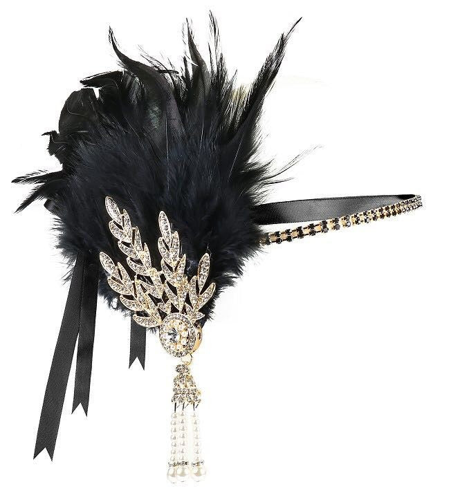 Vintage Feather Flapper/Masquerade Headband for Women