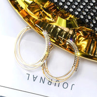European and American Exaggerated Full Diamond Geometric Circle Earrings
