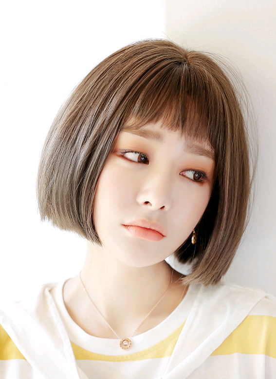 New Women's Bobo Wig - Realistic Short Straight Hair with Bangs