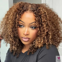 427 Highlight Bob Wigs - Human Hair Glueless Deep Wave Frontal Wigs, 5X5 Hd Lace Closure Wigs Sweet T 52
