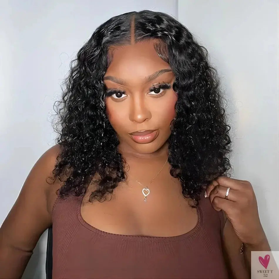 427 Highlight Bob Wigs - Human Hair Glueless Deep Wave Frontal Wigs, 5X5 Hd Lace Closure Wigs Sweet T 52
