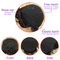 Short Wavy Pixie Cut Full Machine Made Human Hair Wigs