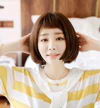 New Women's Bobo Wig - Realistic Short Straight Hair with Bangs