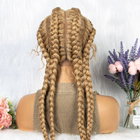 Braided Lace Frontal Wig With Baby Hair for Women - 4 Braids