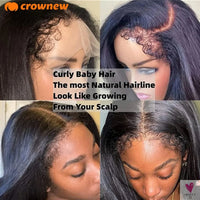 4C kinky Edges Wig Natural Hairline Bleached Knots Straight Human Hair Wigs 13x4 HD Lace Frontal Wig Glueless Wigs Human Hair Sweet T 52