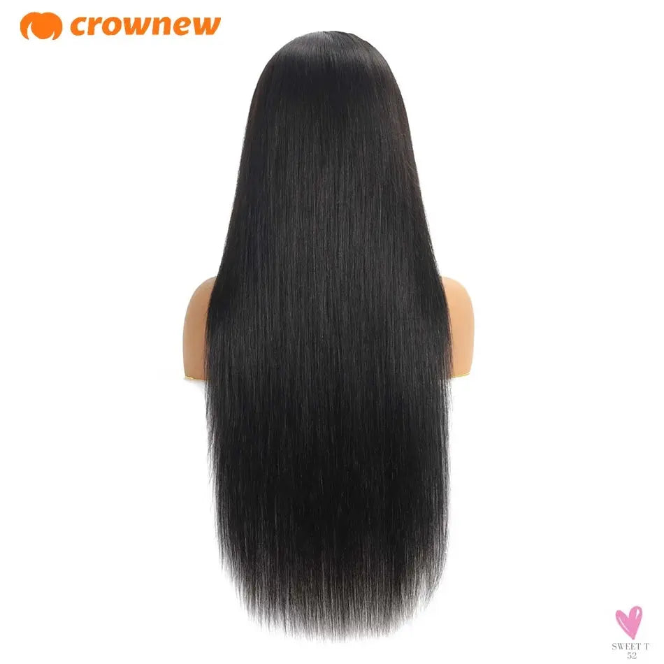 4C kinky Edges Wig Natural Hairline Bleached Knots Straight Human Hair Wigs 13x4 HD Lace Frontal Wig Glueless Wigs Human Hair Sweet T 52