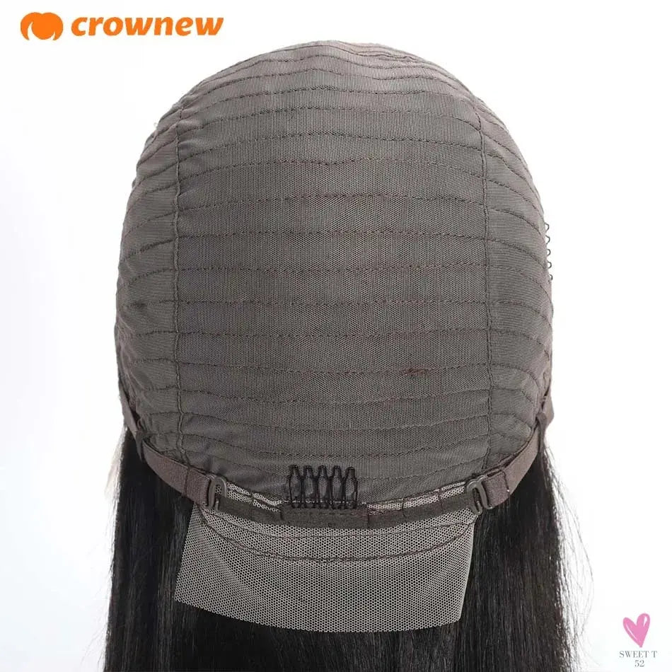 4C kinky Edges Wig Natural Hairline Bleached Knots Straight Human Hair Wigs 13x4 HD Lace Frontal Wig Glueless Wigs Human Hair Sweet T 52