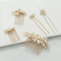 Vintage Baroque Pearl Hairpin - Bridal Headpiece Set