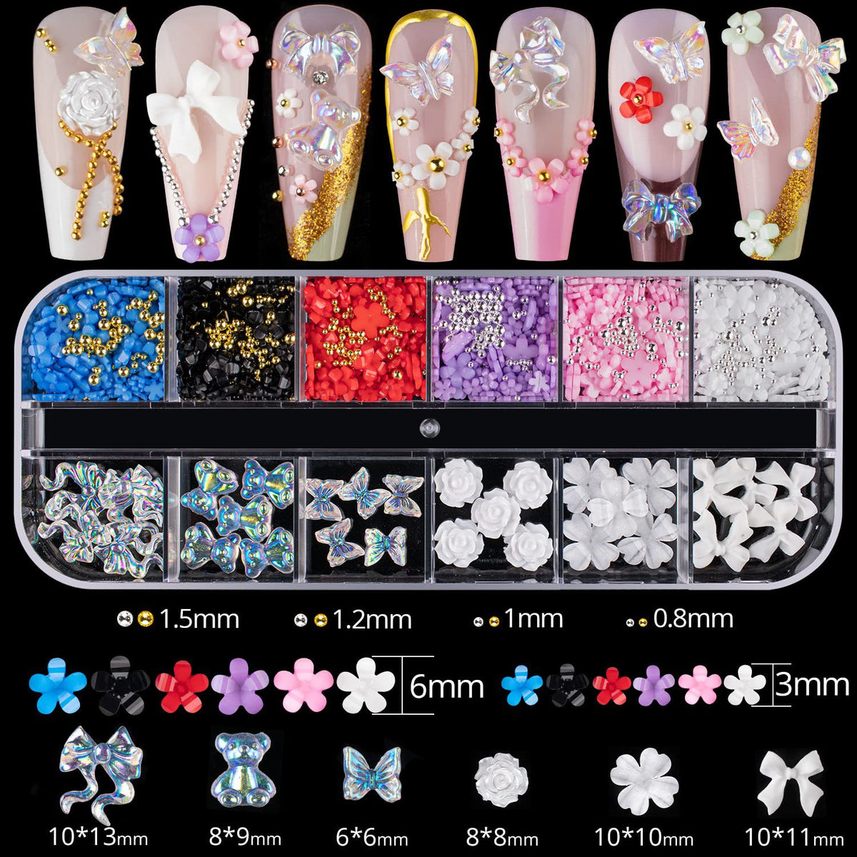Nail Ornaments - Bow/Pearl Accessories Suite