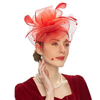 Feather Bride Hair Ornament - Mesh Hat Combination Hairpin