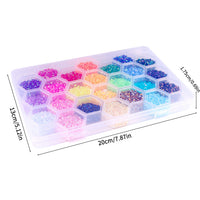 3mm/4mm24 Grids box Multi-color Resin Drill Nail Beauty - DIY Ornament Accessories