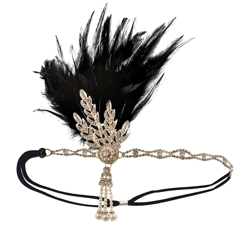 Vintage Feather Flapper/Masquerade Headband for Women