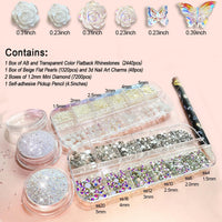 Nail Ornaments - Bow/Pearl Accessories Suite