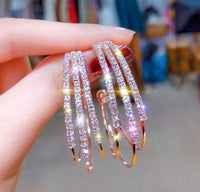 Layered C-Shaped Triple Circle Earrings