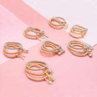 Charm Bracelet Set - Bubble Hearts, 3 Rows, for Women & Girls