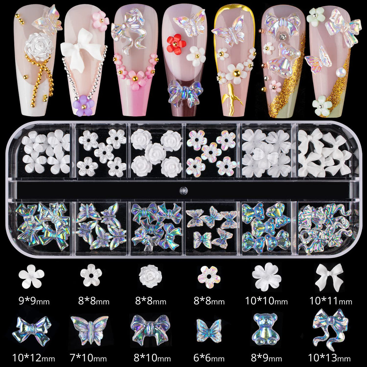 Nail Ornaments - Bow/Pearl Accessories Suite
