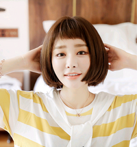New Women's Bobo Wig - Realistic Short Straight Hair with Bangs