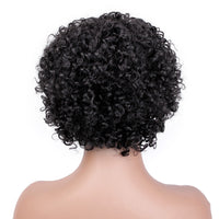 Fashion Wig Hair Set - Short Curly Hair - Real Human Hair Headwear for Women