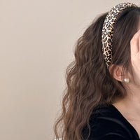 Vintage Leopard Print Velvet Headband