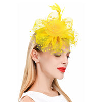 Feather Bride Hair Ornament - Mesh Hat Combination Hairpin