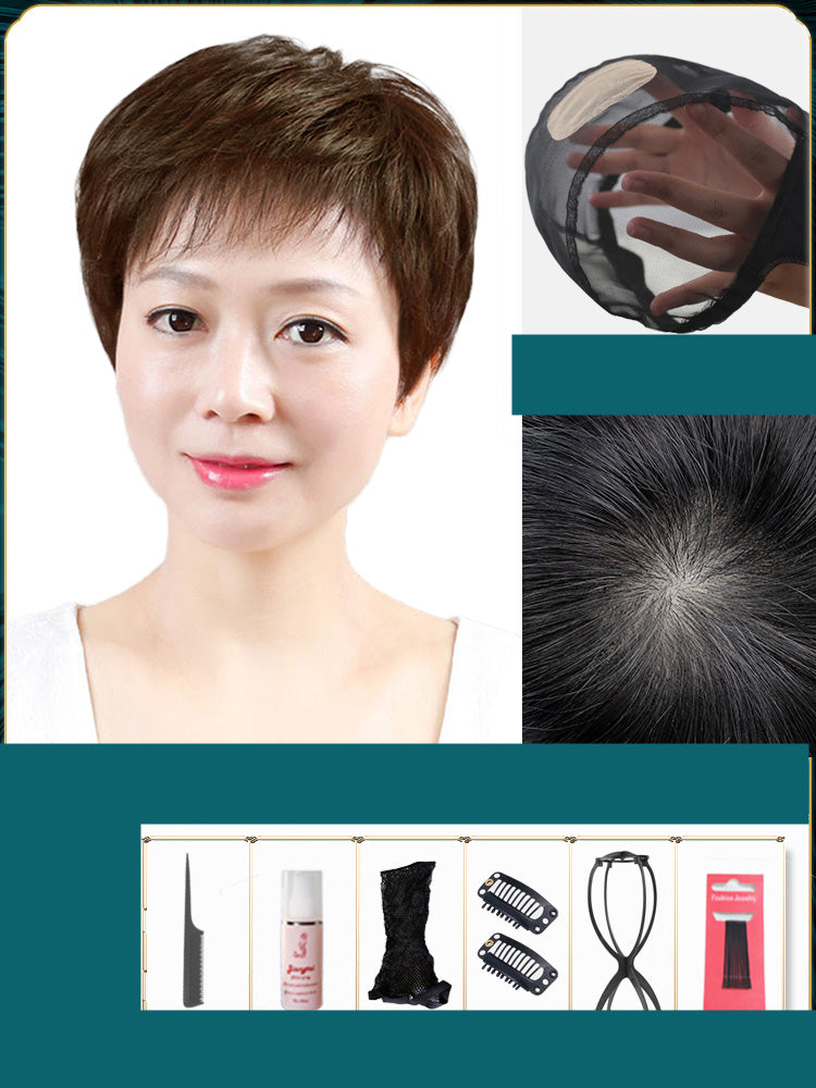 Full Pixie Cut Wig for Women, Short, Real Human Hair