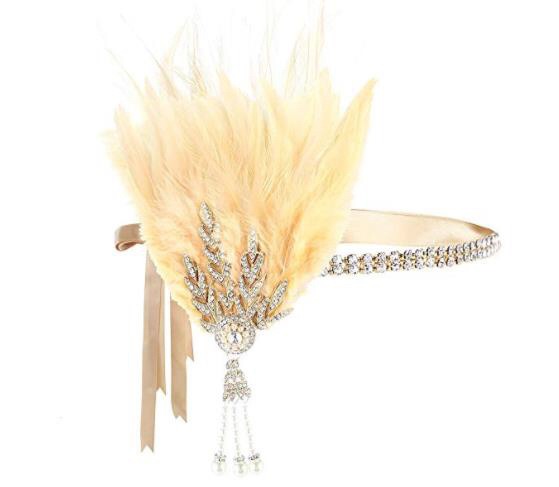 Vintage Feather Flapper/Masquerade Headband for Women