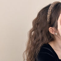 Vintage Leopard Print Velvet Headband