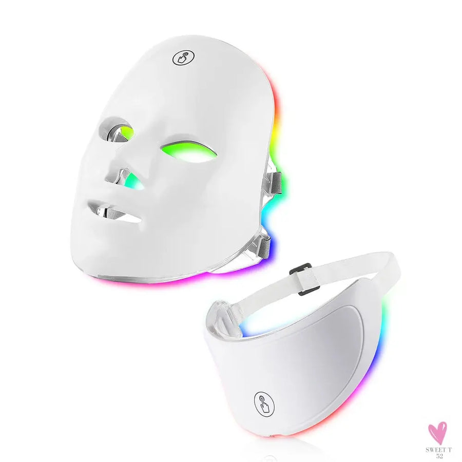 7 Colors Led Facial Mask With Neck Red Light Therapy Mask For Skin Tightening Lifting Anti-aging Bio-Light Beauty Whitening Home SWEET T 52
