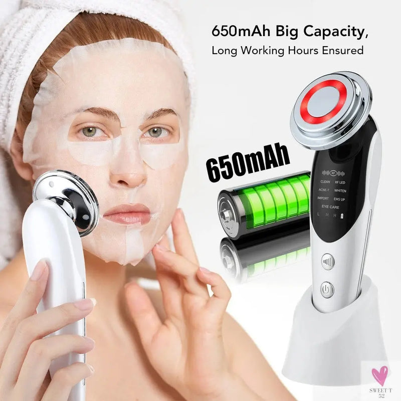 7 in 1 Face Lifting Device EMS Microcurrent Skin Rejuvenation LED Facial Neck Firming Massager Face Beauty Care Apparatus Sweet T 52