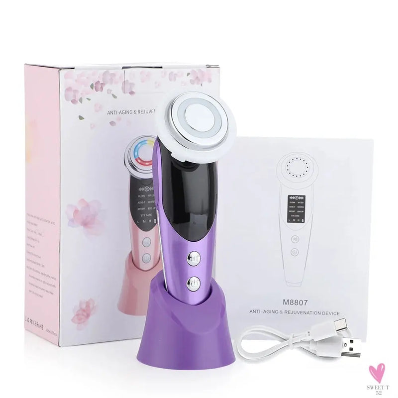 7 in 1 Face Lifting Device EMS Microcurrent Skin Rejuvenation LED Facial Neck Firming Massager Face Beauty Care Apparatus Sweet T 52
