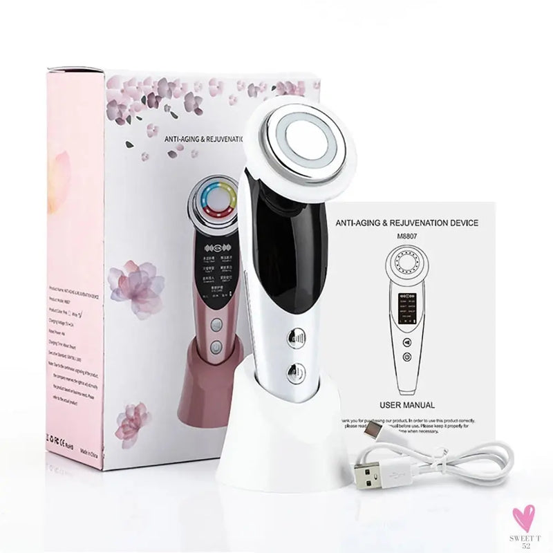 7 in 1 Face Lifting Device EMS Microcurrent Skin Rejuvenation LED Facial Neck Firming Massager Face Beauty Care Apparatus Sweet T 52