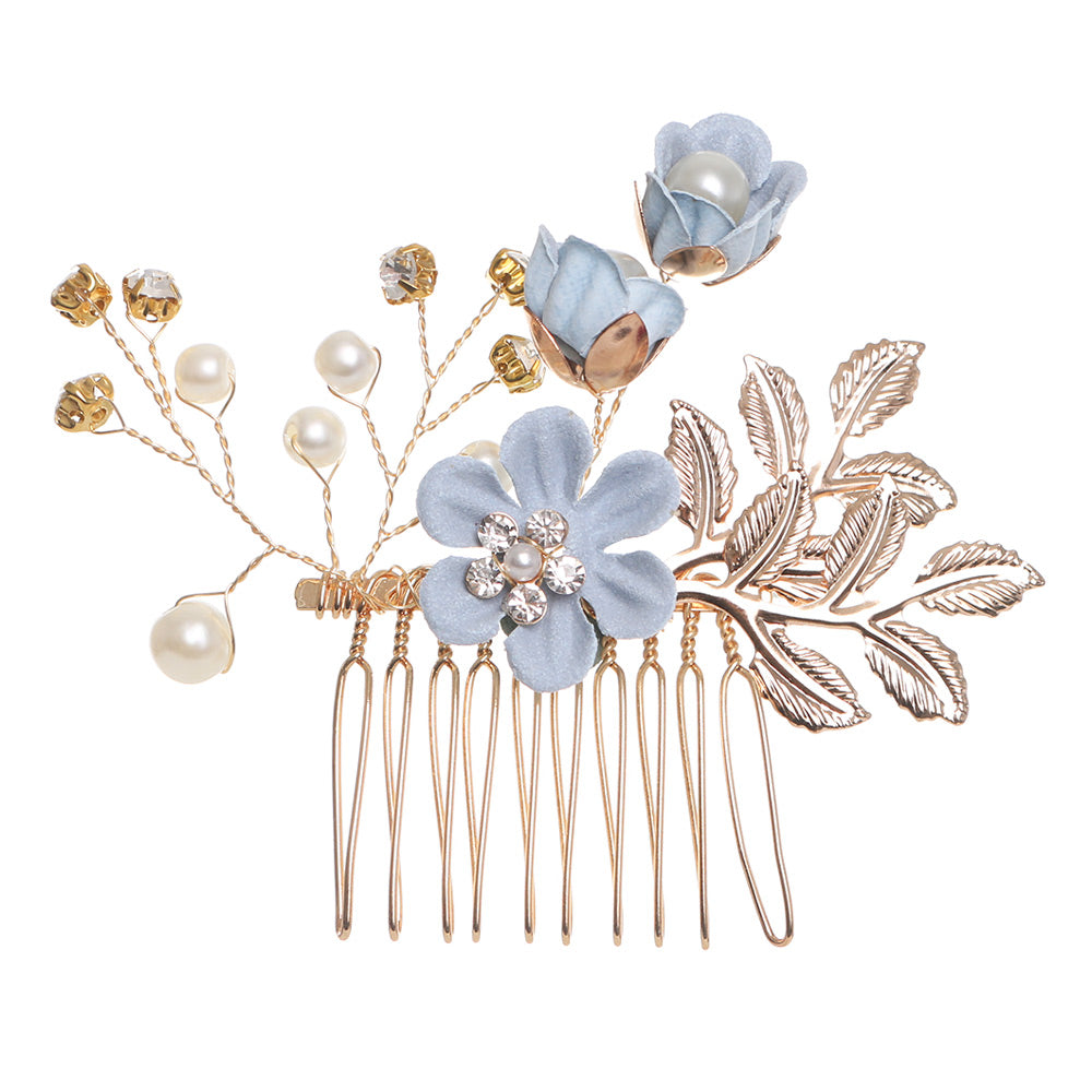 Coiled Hair Flower Styling Comb/Pins, Flower Hairpins/Hair Combs for Brides/Women