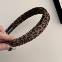 Vintage Leopard Print Velvet Headband