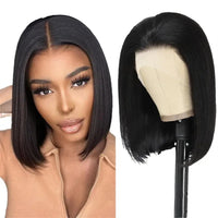 13x4 Straight Bob Brazilian Human Hair Wig for Women, 200% Density