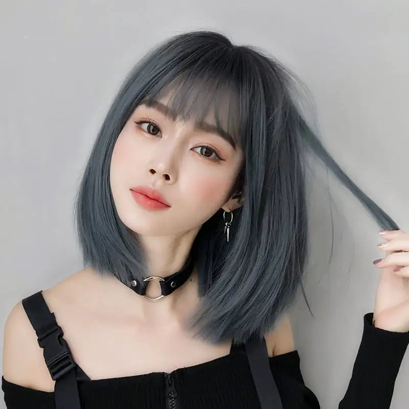 Bobo Shoulder-Length Wig with Bangs for Women