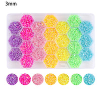 3mm/4mm24 Grids box Multi-color Resin Drill Nail Beauty - DIY Ornament Accessories