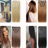Clip-in Human Hair Extension Sets/Synthetic Hair Extension Sets for Women