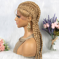 Braided Lace Frontal Wig With Baby Hair for Women - 4 Braids