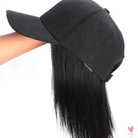 8-Inch Synthetic Baseball Cap Wig Hair with Straight Bob, Adjustable Cap Wig for Women and Girls Sweet T 52