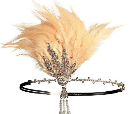 Vintage Feather Flapper/Masquerade Headband for Women