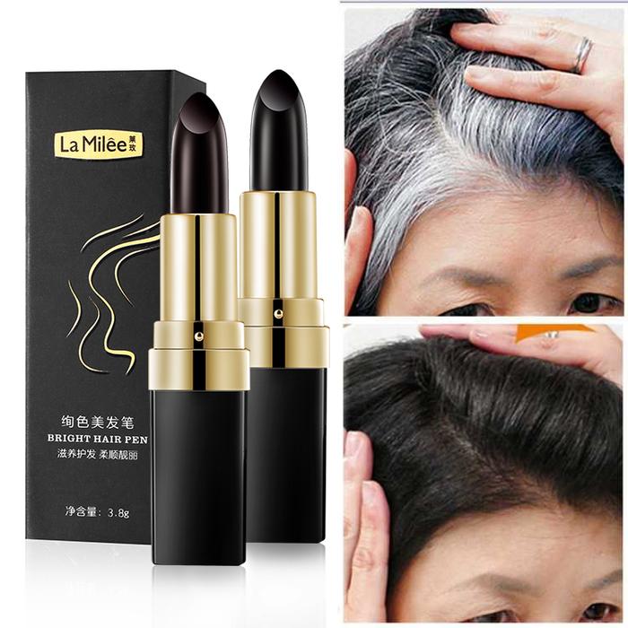 3.8g Hair Dye Stick for Quick Gray Coverage - Unisex, Brown and Black