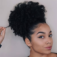 Kinky Curly Large Afro Fluffy Hair Piece and Micro-Curly Wig Hair Piece - 2 Sizes