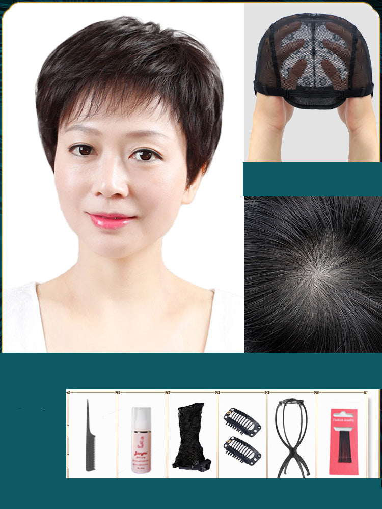Full Pixie Cut Wig for Women, Short, Real Human Hair