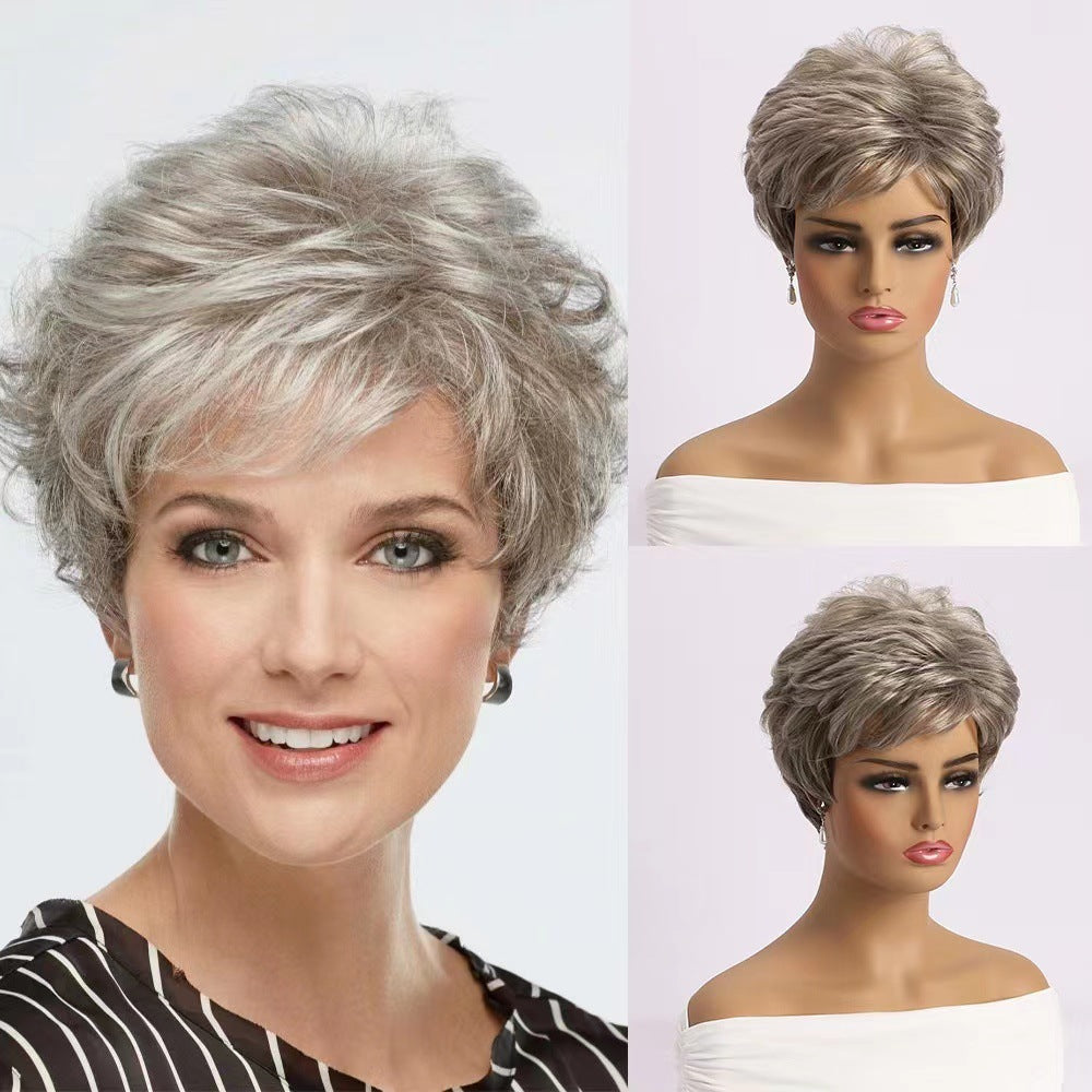 Short Synthetic Wig for Women with Side Bangs