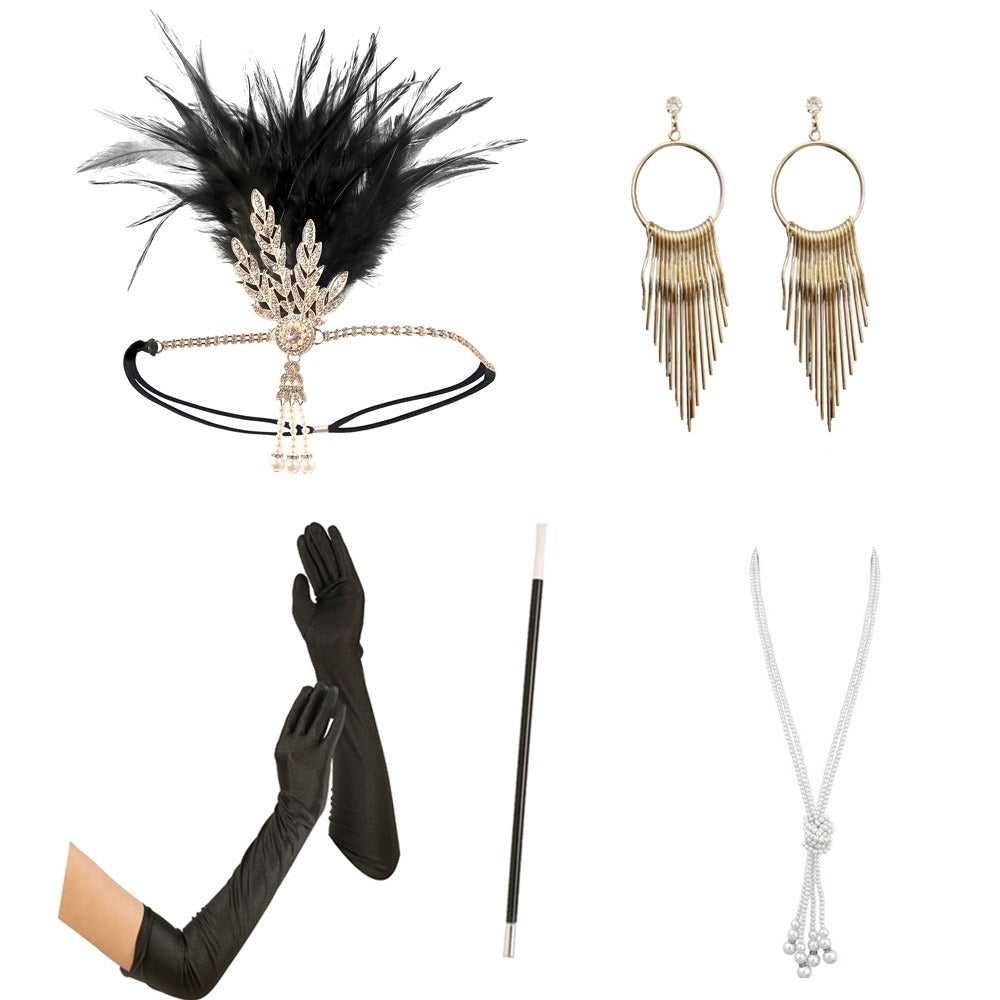 Vintage Feather Flapper/Masquerade Headband for Women